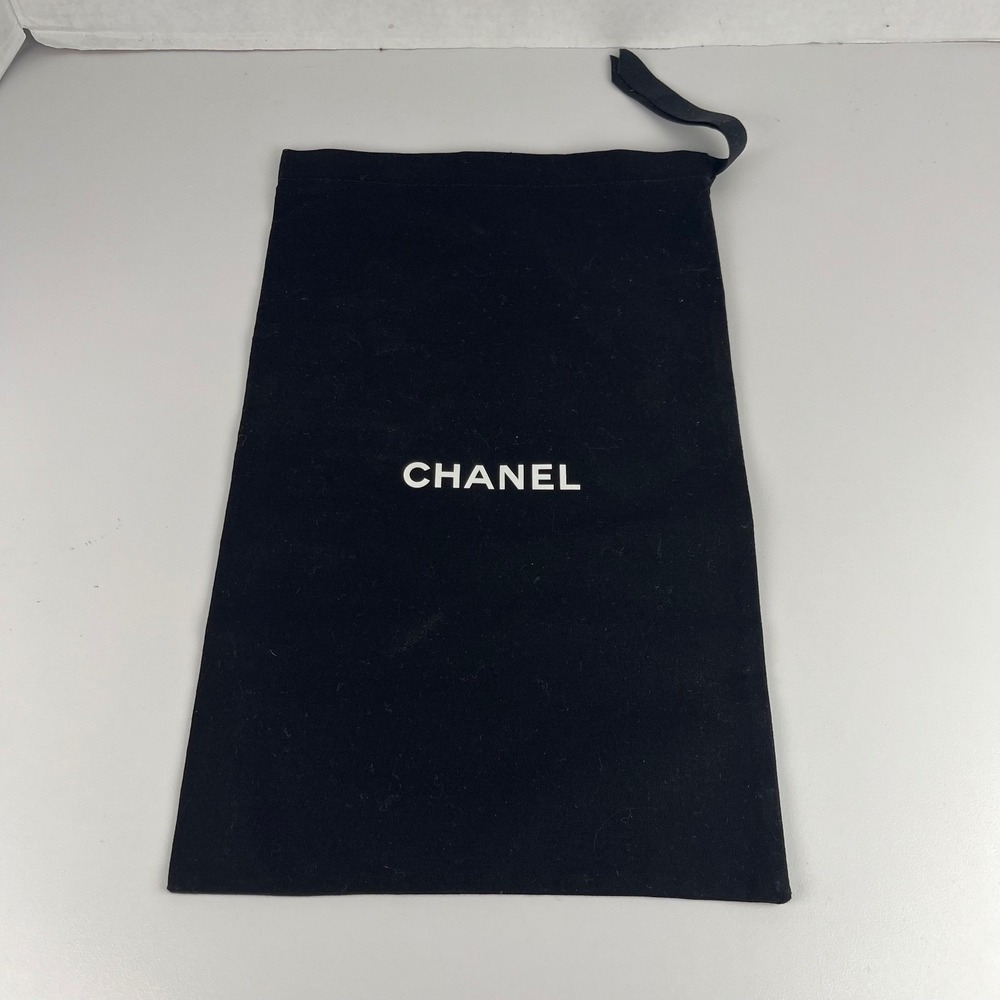Authentic Chanel Drawstring Dust Bag 13.0" X 7.85" Black